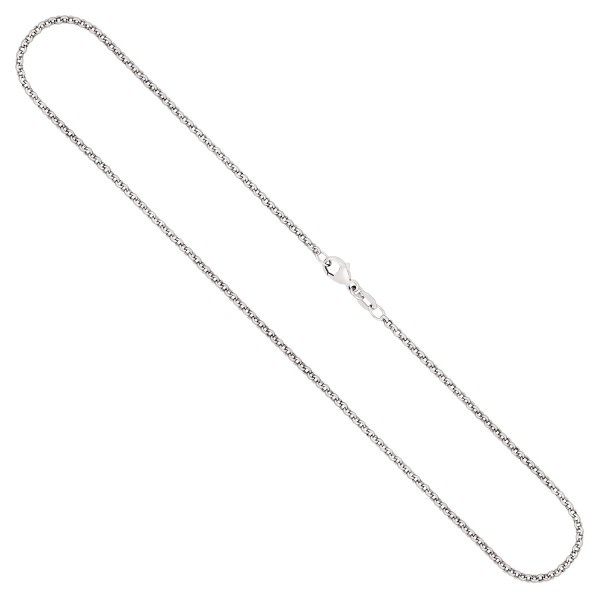 Goldkette als Erbskette in Weißgold 750 / 18K, 40 cm lang, 2 mm breit, Gewicht ca. 6.1 g.