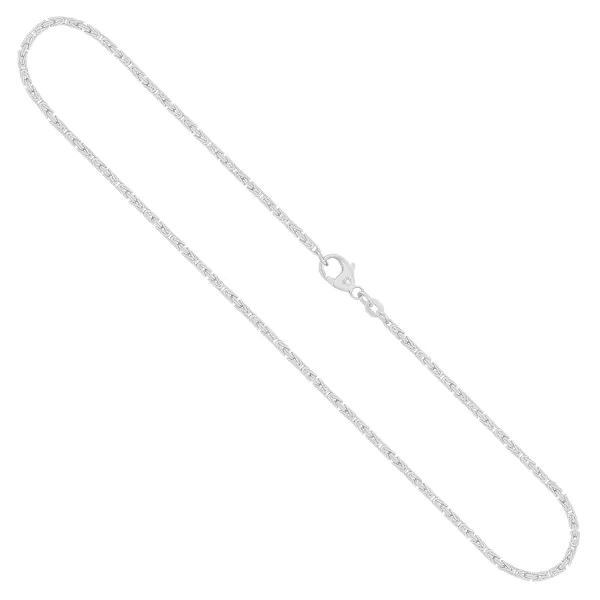 Goldkette als Königskette in Weißgold 585 / 14K, 70 cm lang, 1,8 mm breit, Gewicht ca. 16.5 g.