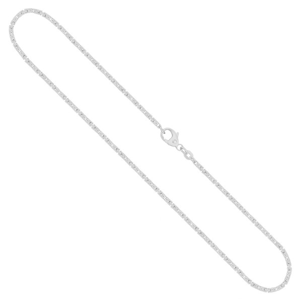 Goldkette als Königskette in Weißgold 585 / 14K, 42 cm lang, 1,8 mm breit, Gewicht ca. 9.9 g.