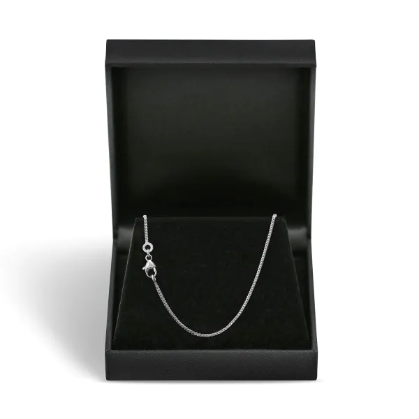 Goldkette als Bingokette in Weißgold 750 / 18K, 55 cm lang, 1,1 mm breit, Gewicht ca. 5.6 g.