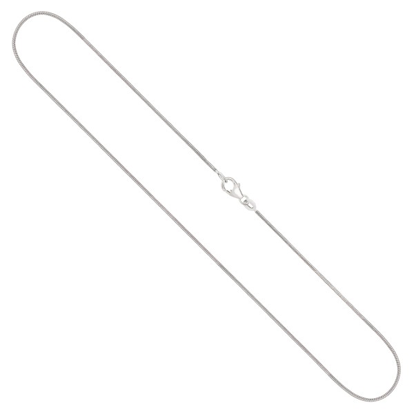 Goldkette als Schlangenkette in Weißgold 750 / 18K, 40 cm lang, 0,9 mm breit, Gewicht ca. 4 g.