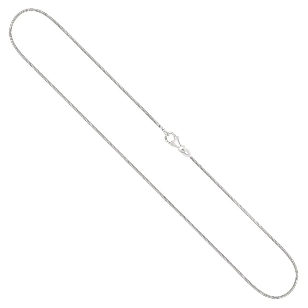 Goldkette als Schlangenkette in Weißgold 750 / 18K, 55 cm lang, 0,9 mm breit, Gewicht ca. 5.7 g.