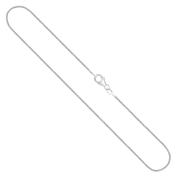 Goldkette als Schlangenkette diamantiert in Weißgold 750 / 18K, 80 cm lang, 0,9 mm breit, Gewicht ca. 9.1 g.