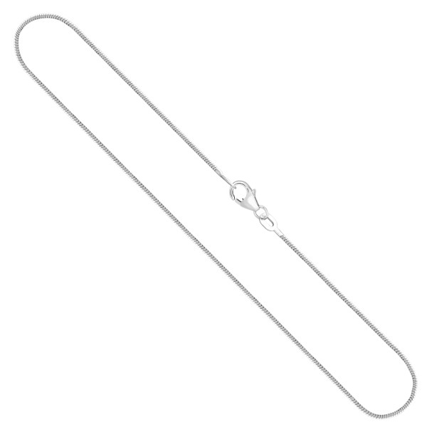 Goldkette als Schlangenkette diamantiert in Weißgold 750 / 18K, 60 cm lang, 0,9 mm breit, Gewicht ca. 6.8 g.