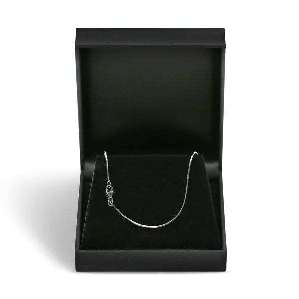 Goldkette als Schlangenkette diamantiert in Weißgold 750 / 18K, 40 cm lang, 0,9 mm breit, Gewicht ca. 4.5 g.