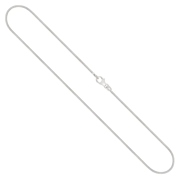 Goldkette als Schlangenkette diamantiert in Weißgold 585 / 14K, 55 cm lang, 1,2 mm breit, Gewicht ca. 8.5 g.