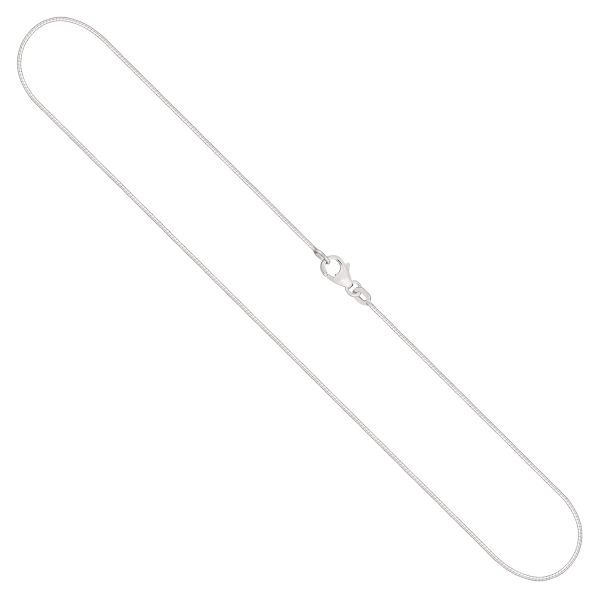 Goldkette als Tondakette in Weißgold 585 / 14K, 42 cm lang, 0,8 mm breit, Gewicht ca. 3.1 g.