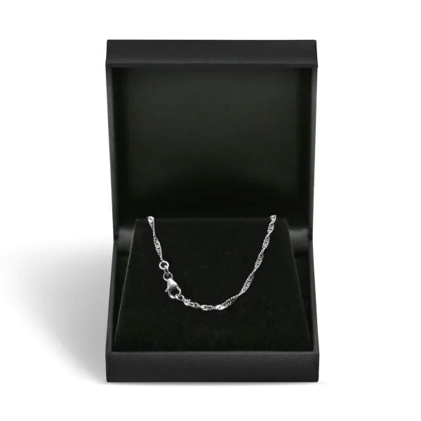 Goldkette als Singapurkette in Weißgold 585 / 14K, 45 cm lang, 2,2 mm breit, Gewicht ca. 4.1 g.