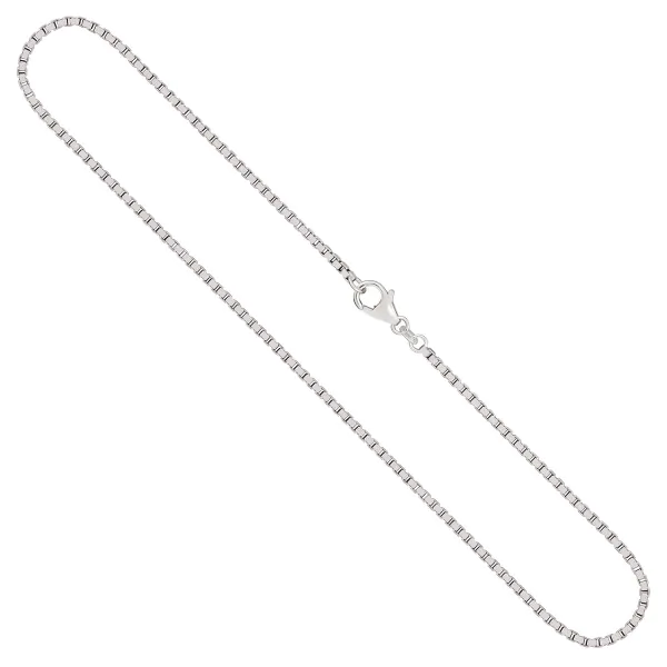 Goldkette als Venezianerkette in Weißgold 585 / 14K, 40 cm lang, 1,8 mm breit, Gewicht ca. 10.2 g.