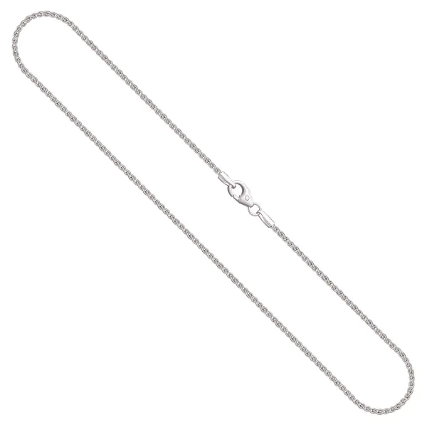 Goldkette als Zopfkette in Weißgold 585 / 14K, 50 cm lang, 1,7 mm breit, Gewicht ca. 6.1 g.