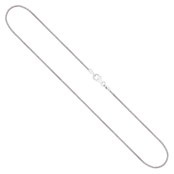 Goldkette als Bingokette in Weißgold 585 / 14K, 38 cm lang, 1,3 mm breit, Gewicht ca. 4.1 g.