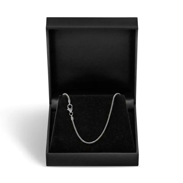 Goldkette als Schlangenkette in Weißgold 333 / 8K, 50 cm lang, 1,6 mm breit, Gewicht ca. 5.4 g.
