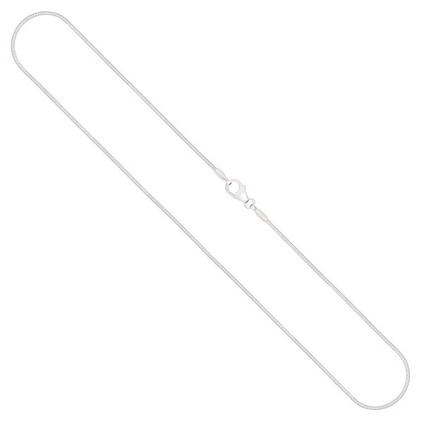 Goldkette als Tondakette in Weißgold 585 / 14K, 42 cm lang, 1 mm breit, Gewicht ca. 3.8 g.