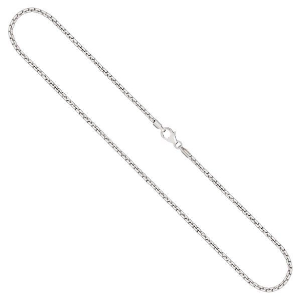 Goldkette als Venezianerkette in Weißgold 750 / 18K, 45 cm lang, 2 mm breit, Gewicht ca. 11.6 g.