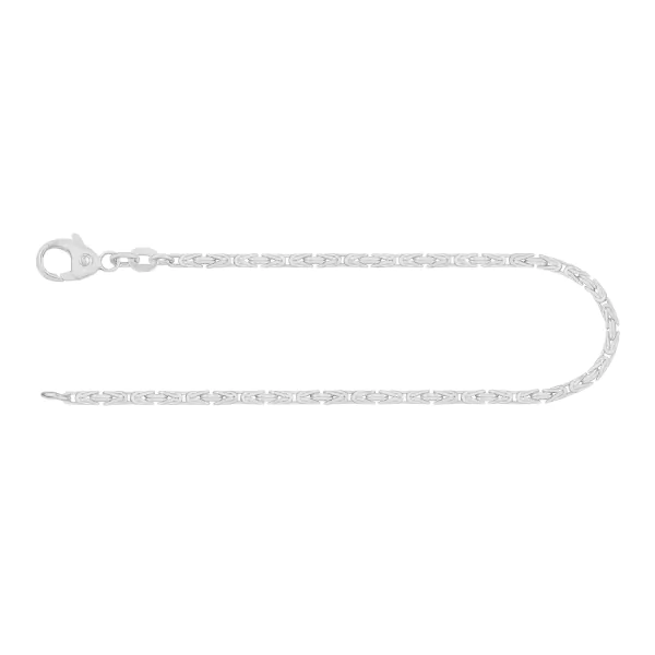 Armband als Königskette in Weißgold 585 / 14K, 21 cm lang, 1.8 mm breit, Gewicht ca. 5.4 g.