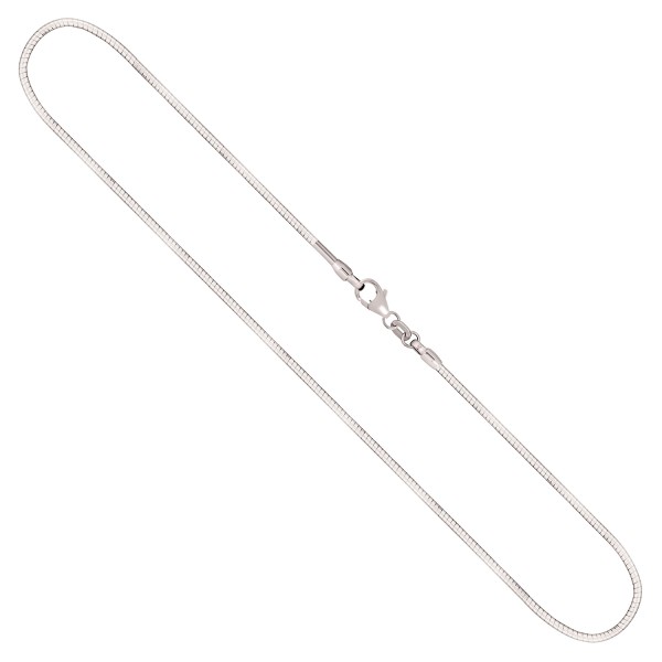 Goldkette als Tondakette in Weißgold 585 / 14K, 70 cm lang, 1,5 mm breit, Gewicht ca. 15.6 g.