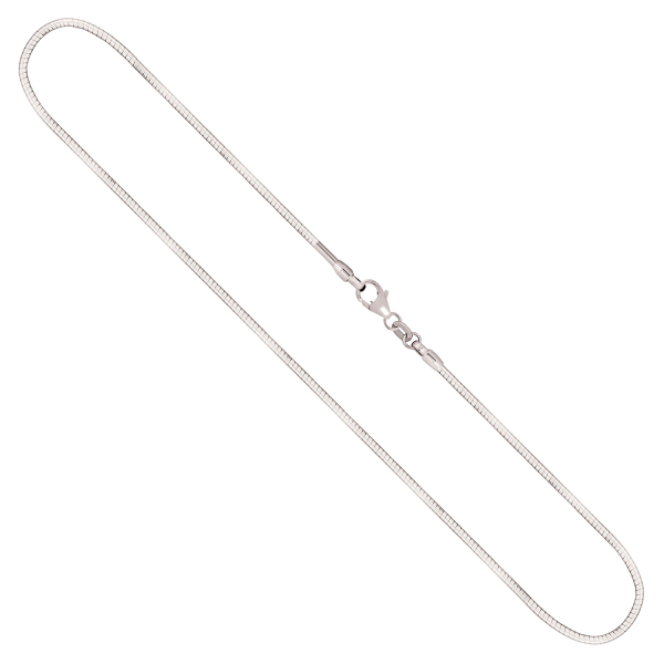 Goldkette als Tondakette in Weißgold 750 / 18K, 45 cm lang, 1,5 mm breit, Gewicht ca. 12.7 g.