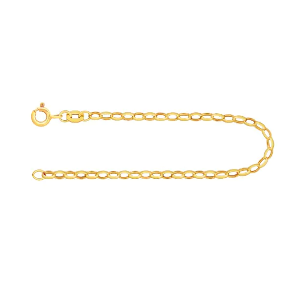 Armband als Erbskette in Gelbgold 585 / 14K, 18 cm lang, 2,5 mm breit, Gewicht ca. 3.2 g.