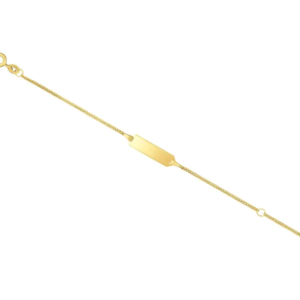 Armband als Panzerkette flach in Gelbgold 375 / 9K, 14 cm lang, 1,7 mm breit, Gewicht ca. 1.5 g.