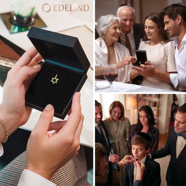 Anhänger Davidstern, Gelbgold 585 / 14K, Höhe 16 mm, Gewicht ca. 0,87 g