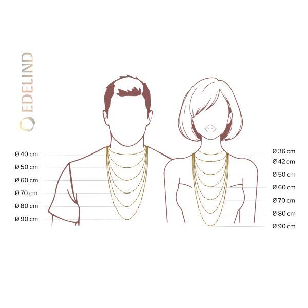 Goldkette als Ankerkette rund in Gelbgold 585 / 14K, 60 cm lang, 2,4 mm breit, Gewicht ca. 9.6 g.