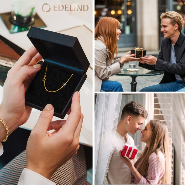 Goldkette als Ankerkette diamantiert in Gelbgold 333 / 8K, 50 cm lang, 1,3 mm breit, Gewicht ca. 2.4 g.