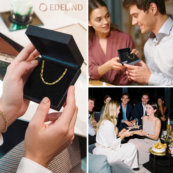 Armband als Fantasiekette in Gelbgold 585 / 14 Karat, 22.5 cm lang, 3.5 mm breit, Gewicht ca. 2.7 g.