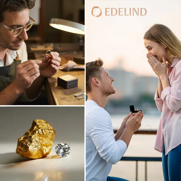 0,5 Karat Diamant Verlobungsring mit 1 Diamanten, Gelbgold 585 / 14K, Weite 64 mm, Gewicht ca. 1.95 g.
