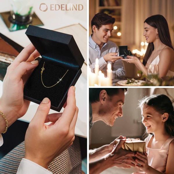 Goldkette als Venezianerkette in Gelbgold 375 / 9K, 70 cm lang, 0,6 mm breit, Gewicht ca. 1.5 g.