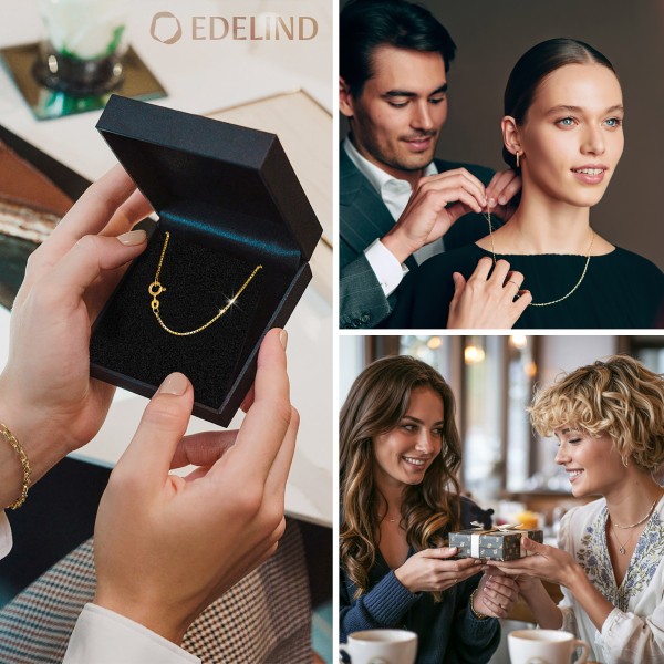 Goldkette als Venezianerkette in Gelbgold 585 / 14K, 90 cm lang, 1,2 mm breit, Gewicht ca. 8.8 g.