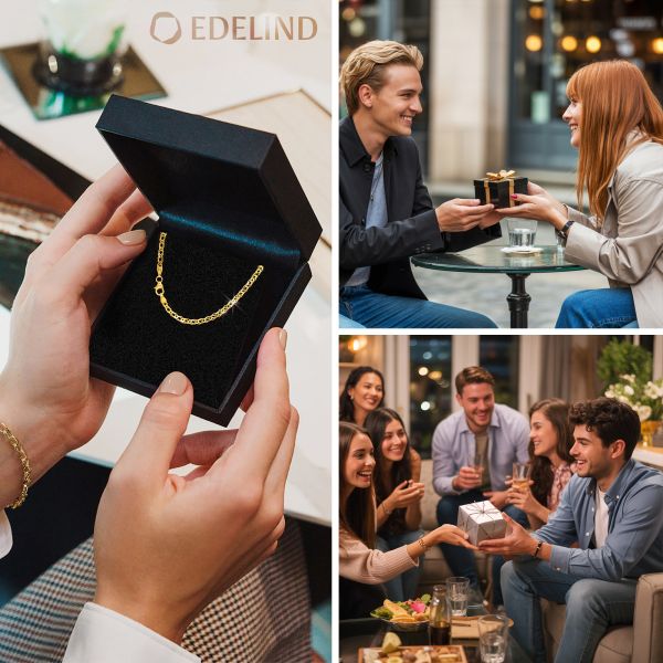 Armband als Zwillingspanzerkette in Gelbgold 333 / 8K, 19 cm lang, 2,9 mm breit, Gewicht ca. 2.1 g.