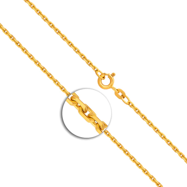 Goldkette als Ankerkette diamantiert in Gelbgold 333 / 8 Karat, 75 cm lang, 1.9 mm breit, Gewicht ca. 8.1