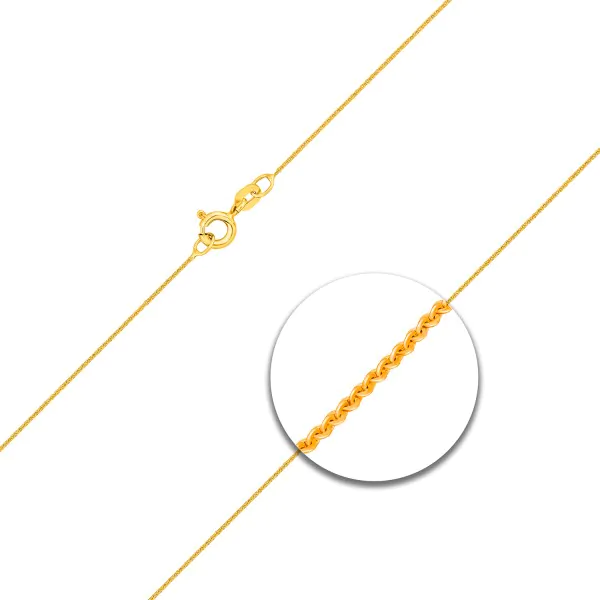 Goldkette als Ankerkette flach in Gelbgold 375 / 9K, 42 cm lang, 0,8 mm breit, Gewicht ca. 0.8 g.