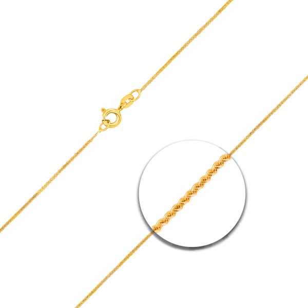 Goldkette als Ankerkette flach in Gelbgold 585 / 14K, 36 cm lang, 1,2 mm breit, Gewicht ca. 1.4 g.