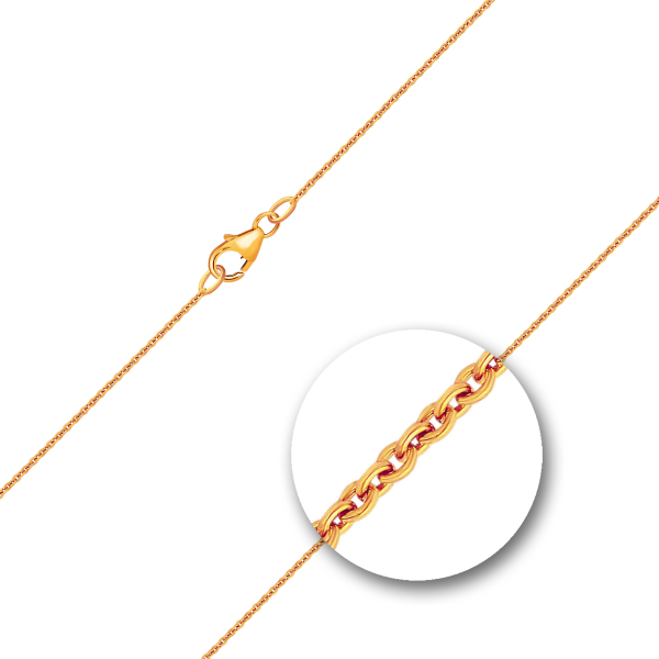 Goldkette als Ankerkette rund in Gelbgold 750 / 18K, 38 cm lang, 1,1 mm breit, Gewicht ca. 2.2 g.