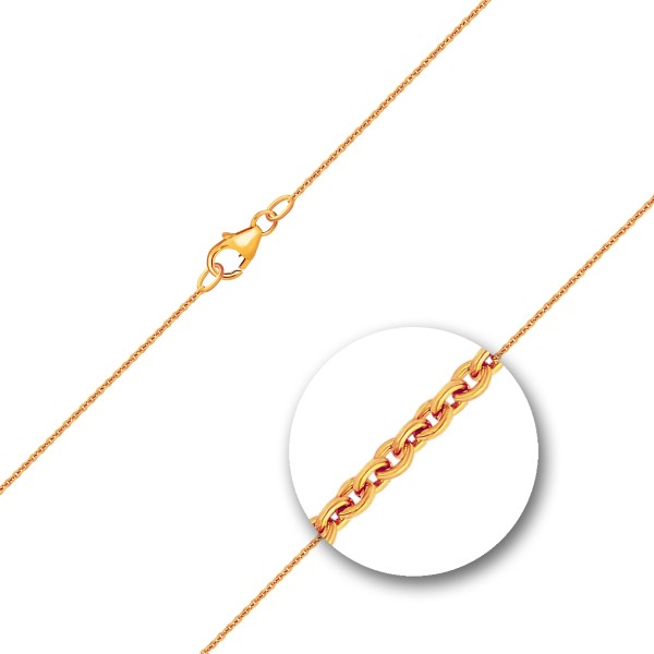 Goldkette als Ankerkette rund in Gelbgold 750 / 18K, 45 cm lang, 1,1 mm breit, Gewicht ca. 2.6 g.