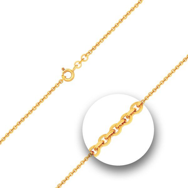 Goldkette als Ankerkette rund in Gelbgold 375 / 9K, 45 cm lang, 2 mm breit, Gewicht ca. 4.2 g.