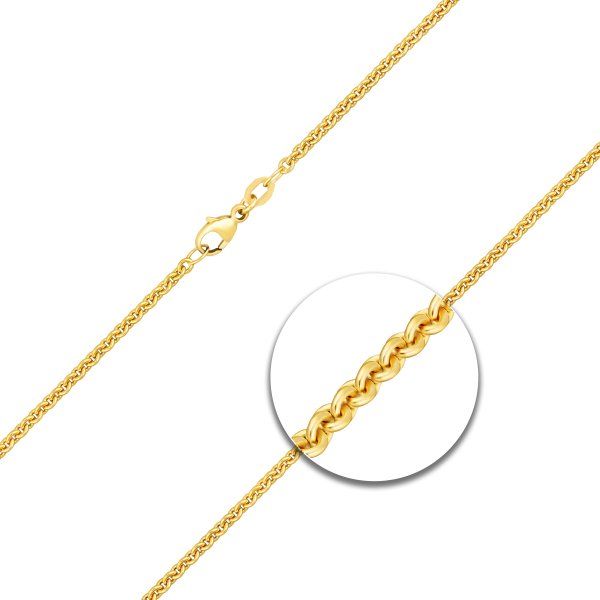 Goldkette als Ankerkette rund in Gelbgold 750 / 18K, 42 cm lang, 2,4 mm breit, Gewicht ca. 8.4 g.
