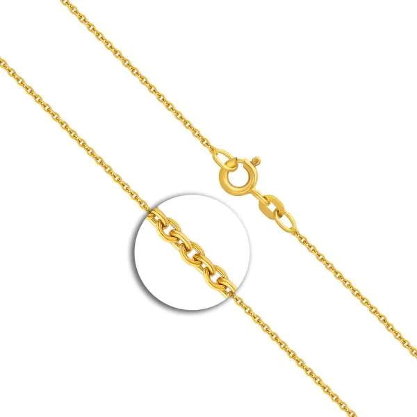 Goldkette als Ankerkette rund in Gelbgold 585 / 14K, 42 cm lang, 1,3 mm breit, Gewicht ca. 2.4 g.