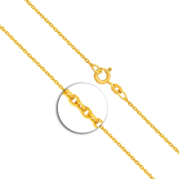 Goldkette als Ankerkette rund in Gelbgold 585 / 14K, 100 cm lang, 1,5 mm breit, Gewicht ca. 6.2 g.