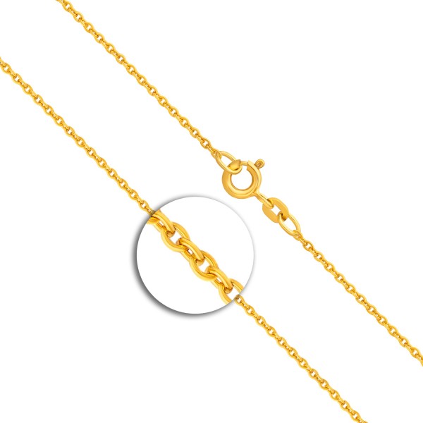 Goldkette als Ankerkette rund in Gelbgold 333 / 8K, 80 cm lang, 1,5 mm breit, Gewicht ca. 4 g.