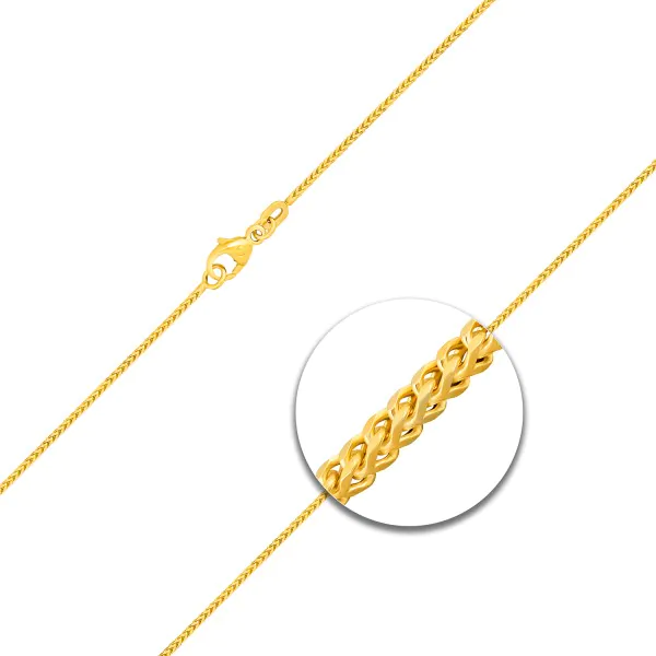 Goldkette als Bingokette in Gelbgold 375 / 9K, 38 cm lang, 1,1 mm breit, Gewicht ca. 2.6 g.