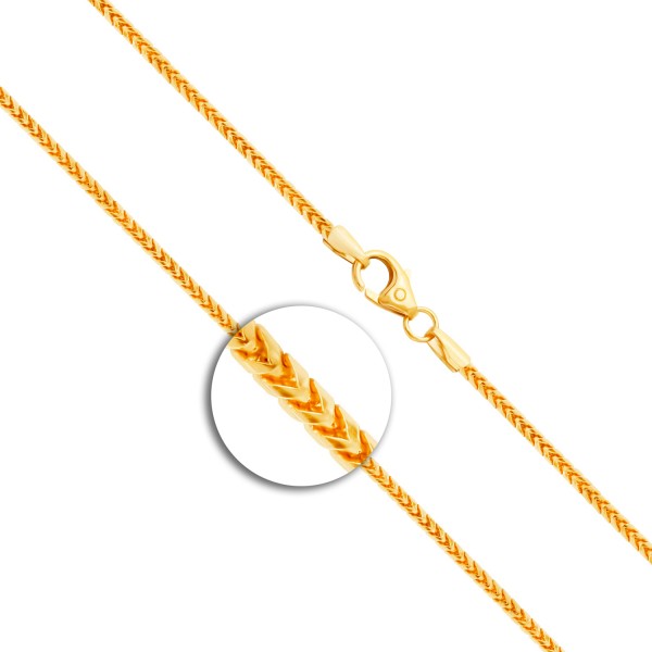 Goldkette als Bingokette in Gelbgold 585 / 14K, 45 cm lang, 1,5 mm breit, Gewicht ca. 7 g.
