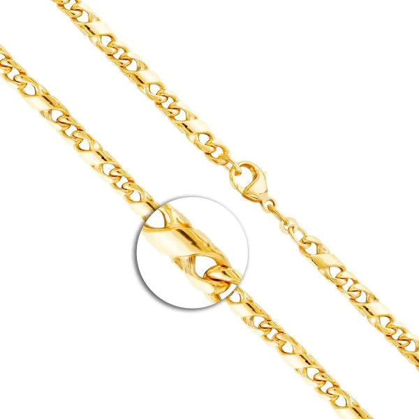 Goldkette als Dollarkette in Gelbgold 585 / 14K, 55 cm lang, 4,9 mm breit, Gewicht ca. 39.5 g.