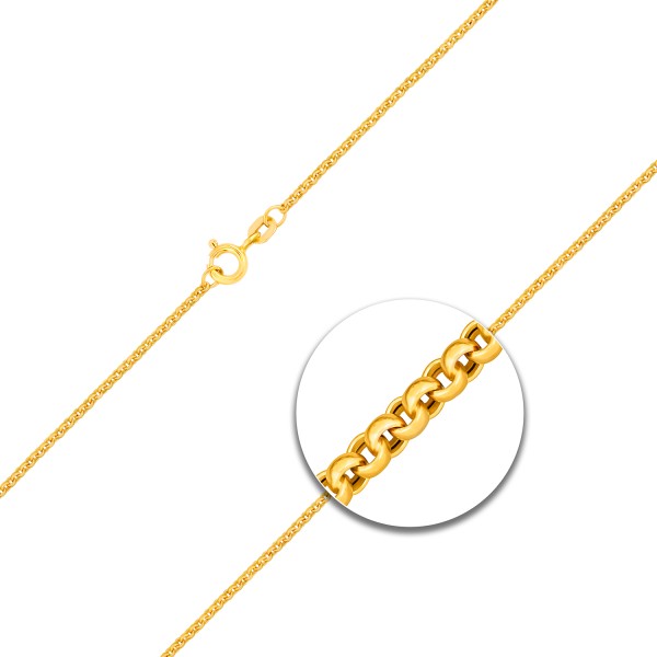 Goldkette als Erbskette in Gelbgold 585 / 14 Karat, 85 cm lang, 1.5 mm breit, Gewicht ca. 7.4 g.