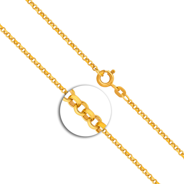 Goldkette als Erbskette in Gelbgold 333 / 8K, 40 cm lang, 2 mm breit, Gewicht ca. 3.6 g.
