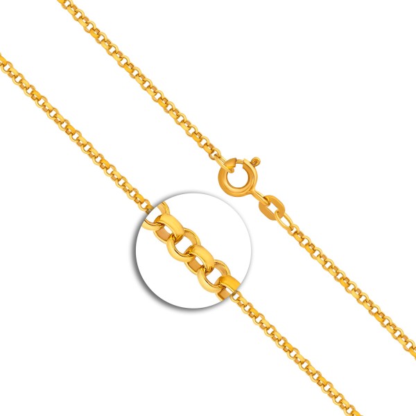 Goldkette als Erbskette in Gelbgold 375 / 9K, 60 cm lang, 2 mm breit, Gewicht ca. 5.6 g.