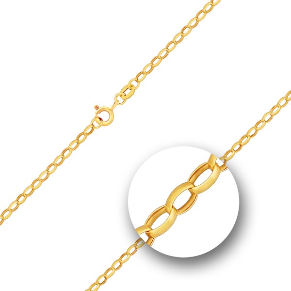 Goldkette als Erbskette in Gelbgold 585 / 14K, 38 cm lang, 2,5 mm breit, Gewicht ca. 7.2 g.