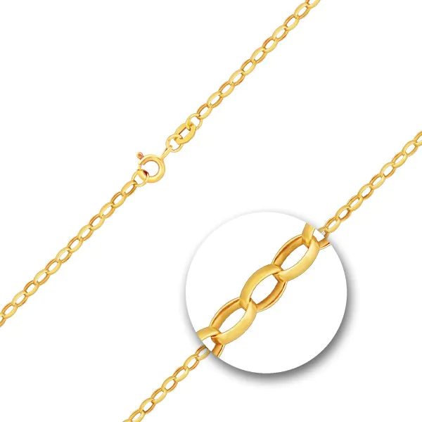Goldkette als Erbskette in Gelbgold 585 / 14K, 65 cm lang, 2,5 mm breit, Gewicht ca. 12.4 g.