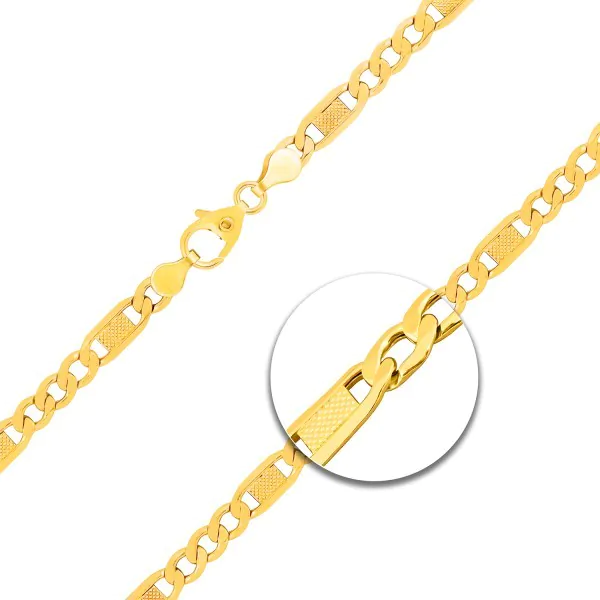 Goldkette als Fantasiekette hohl in Gelbgold 585 / 14K, 50 cm lang, 5,2 mm breit, Gewicht ca. 10.9 g.